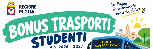 Regione Puglia - Bonus Trasporti Studenti A.S. 2026/27